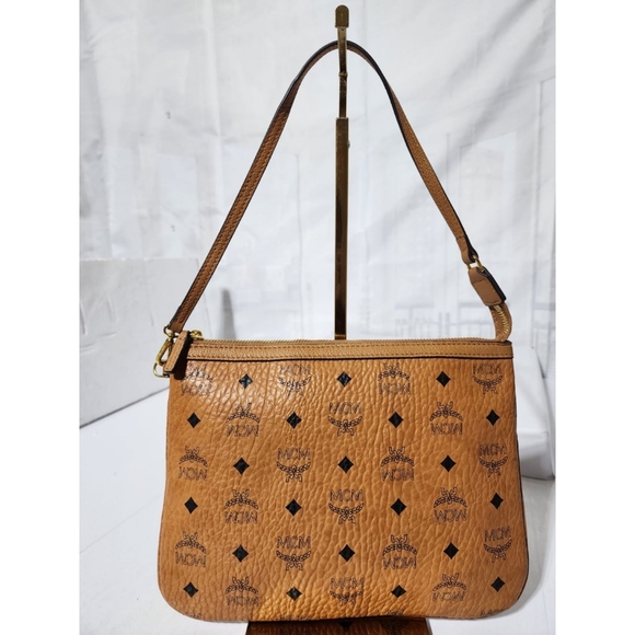 MCM Visetos Leather Pochette Cognac - Picture 3 of 12